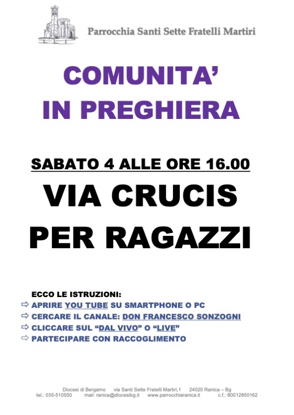 Via Crucis ragazzi 4 aprile